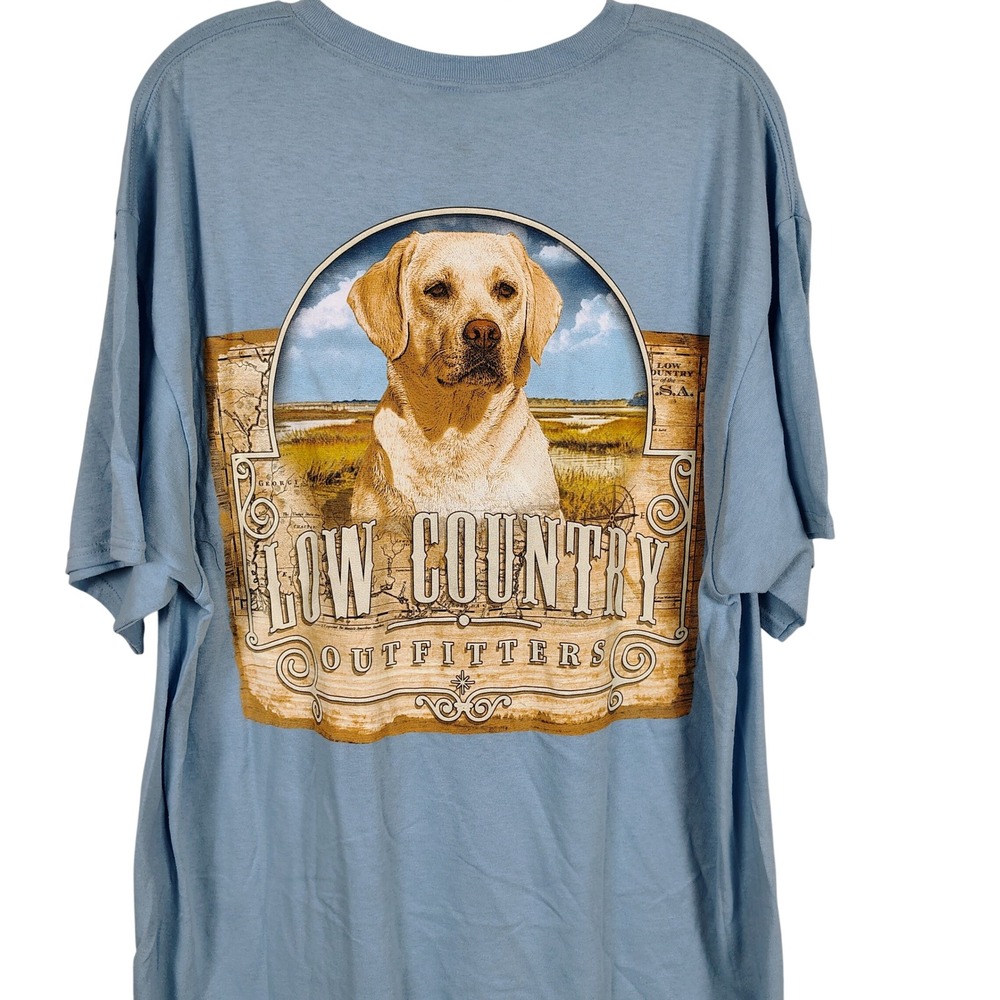 NWT Saddlebred Mens L Low Country Outfitters Sky Blue Cotton Lab Gorpcore Tee
